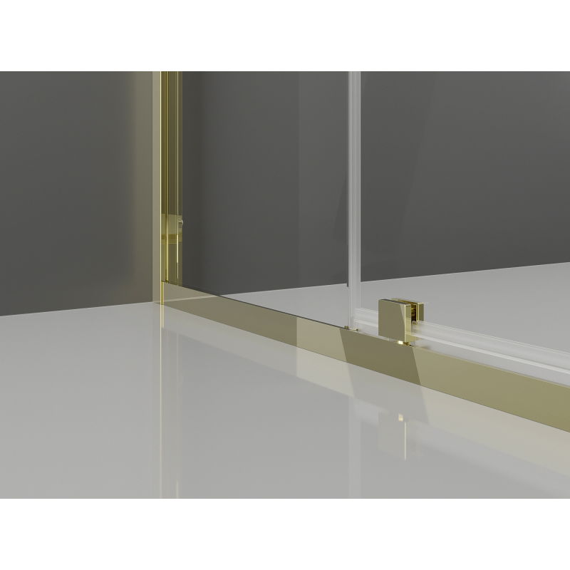 Mexen Exo cabina de ducha abatible 160 x 85 cm, transparente, dorado - 819-160-085-50-00