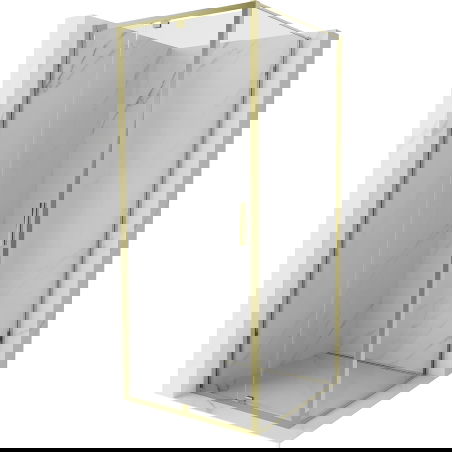 Mexen Exo duschkabin svängbar 90 x 90 cm, transparent, guld - 819-090-090-50-00