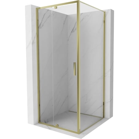 Mexen Exo cabine de douche pivotante 95 x 95 cm, transparent, or - 819-095-095-50-00