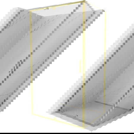 Mexen Exo ανοιγόμενη καμπίνα ντους 150 x 95 cm, διαφανής, χρυσή - 819-150-095-50-00