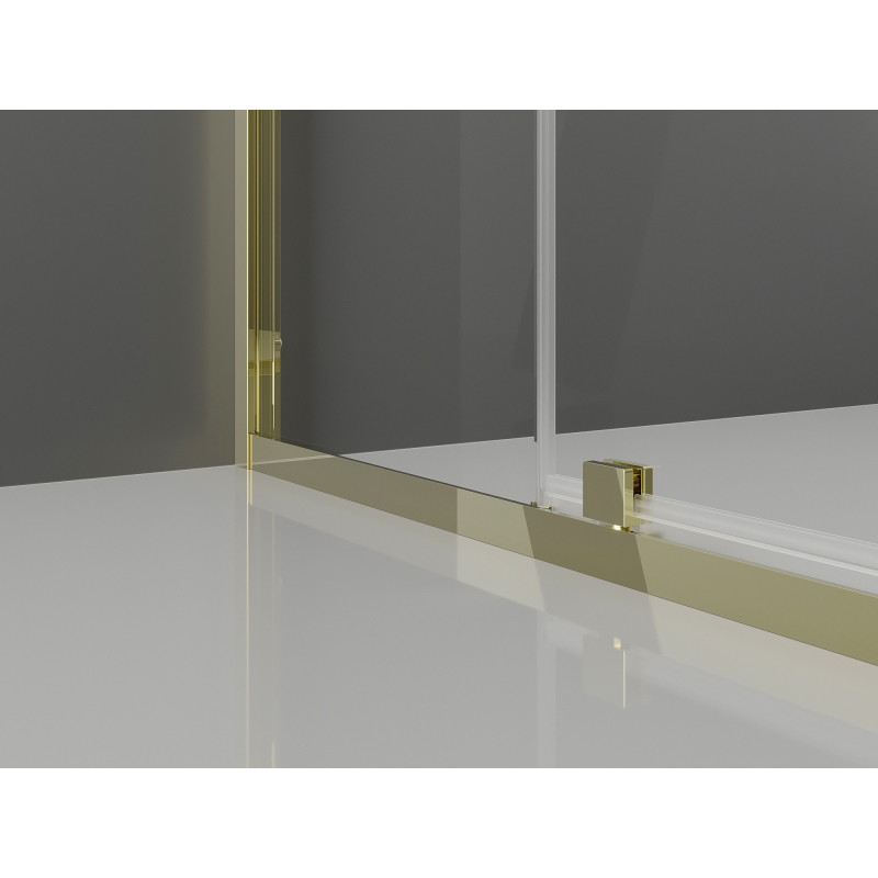 Mexen Exo kabina za prhanje s hinged vrati 125 x 100 cm, prozorna, zlata - 819-125-100-50-00