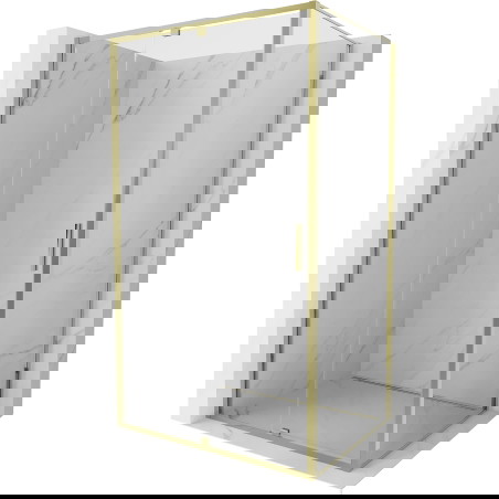 Mexen Exo odpirna tuš kabina 160 x 100 cm, prozorna, zlata - 819-160-100-50-00