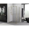 Mexen Exo-BR Duo dušas kabīne ar veramajām durvīm 100 x 75 cm, caurspīdīga, zelta - 8182-100-075-50-00