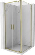 Mexen Exo cabina doccia a battente 90 x 90 cm, trasparente, oro - 8182-090-090-50-00