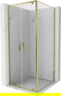 Mexen Exo douchecabine scharnierend 90 x 90 cm, transparant, goud - 8182-090-090-50-00