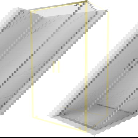 Mexen Exo καμπίνα ντους ανοιγόμενη 100 x 90 εκ., διάφανη, χρυσή - 8182-100-090-50-00