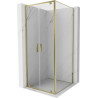 Mexen Exo-BR Duo cabine de duche pivotante 100 x 100 cm, transparente, dourada - 8182-100-100-50-00