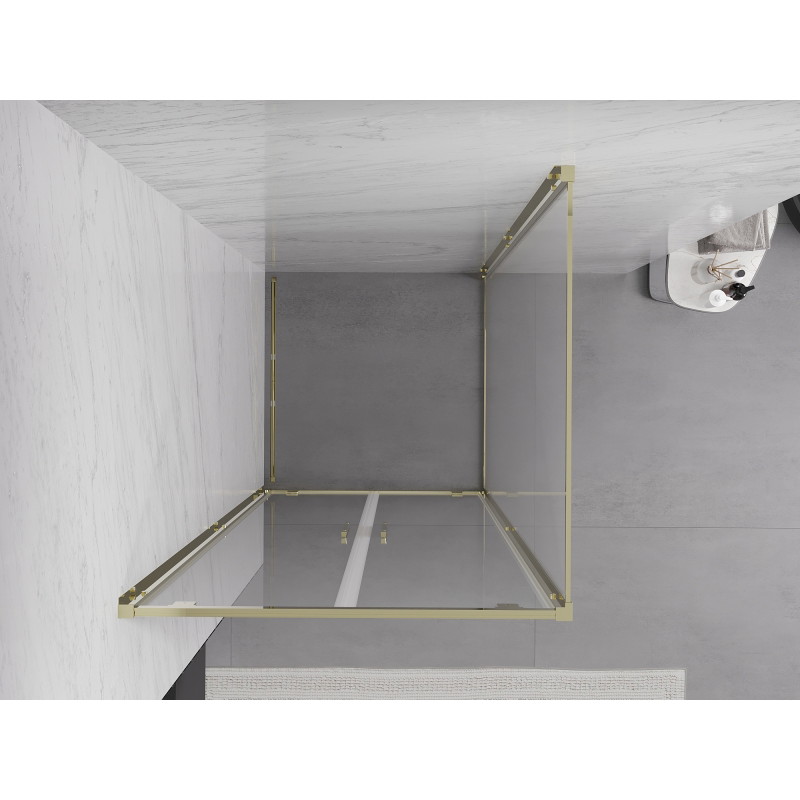 Mexen Exo-BR Duo kabina prysznicowa uchylna 100 x 100 cm, transparent, złota - 8182-100-100-50-00