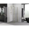 Mexen Exo-BR nihajna tuš kabina 75 x 75 cm, prozorna, zlata - 8181-075-075-50-00