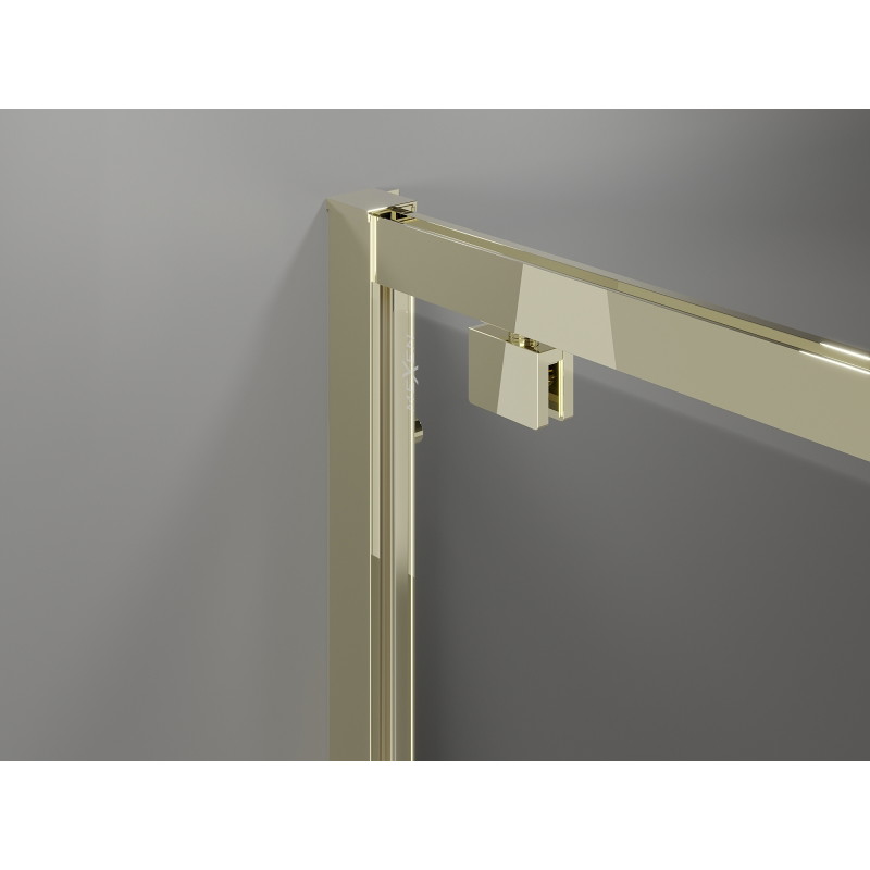 Mexen Exo-BR cabina de ducha abatible 80 x 80 cm, transparente, dorada - 8181-080-080-50-00