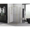 Mexen Exo-BR cabina de ducha abatible 95 x 80 cm, transparente, dorada - 8181-095-080-50-00