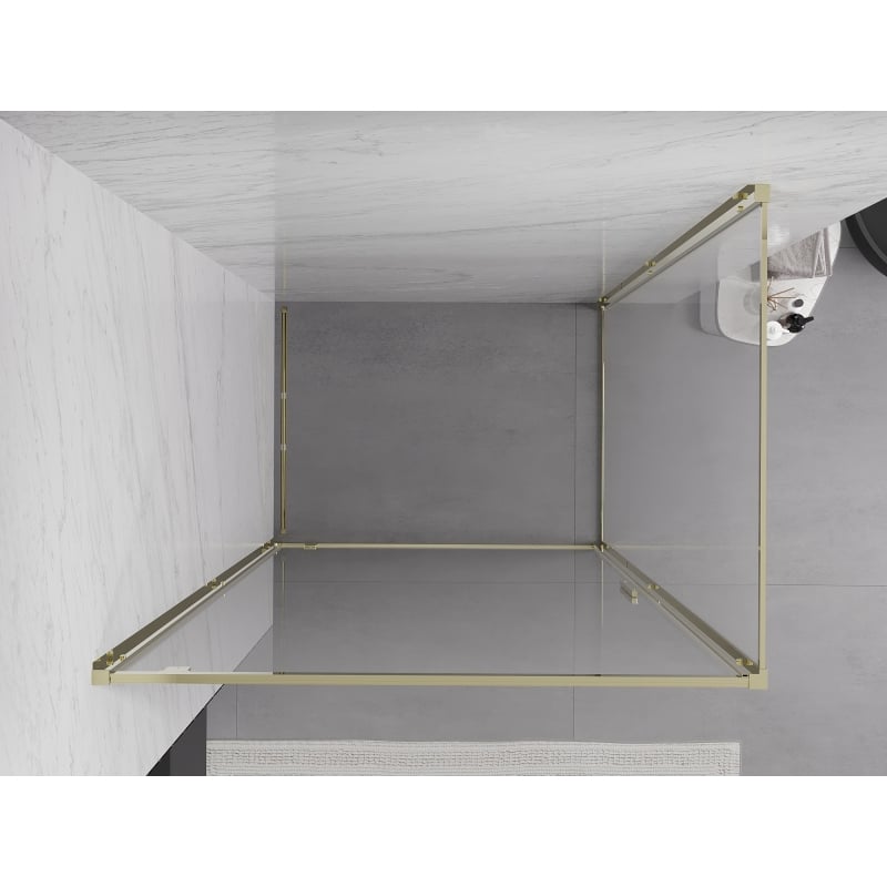 Mexen Exo-BR cabina de ducha abatible 70 x 85 cm, transparente, dorada - 8181-070-085-50-00