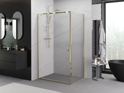 Mexen Exo-BR Duschkabine zum Öffnen 75 x 85 cm, transparent, gold - 8181-075-085-50-00