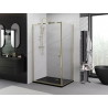 Mexen Exo-BR cabina de ducha abatible 75 x 85 cm, transparente, dorada - 8181-075-085-50-00