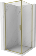 Mexen Exo duschkabin med gångjärn 85 x 85 cm, transparent, guld - 8181-085-085-50-00