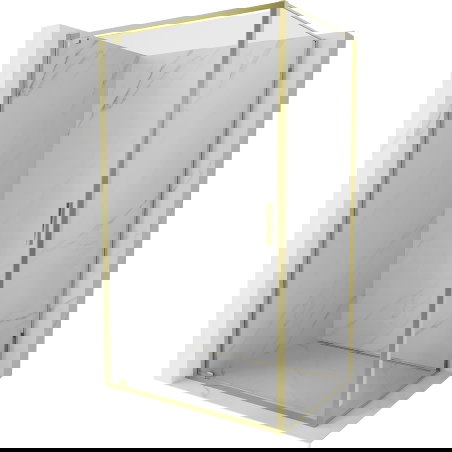 Mexen Exo opklappbar Duschkabine 90 x 85 cm, transparent, gëllen - 8181-090-085-50-00