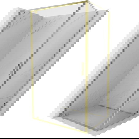 Mexen Exo Pregibna tuš kabina 90 x 85 cm, prozorna, zlata - 8181-090-085-50-00