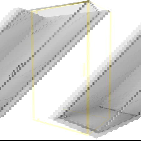 Mexen Exo cabina doccia con porta a battente 100 x 85 cm, trasparente, oro - 8181-100-085-50-00