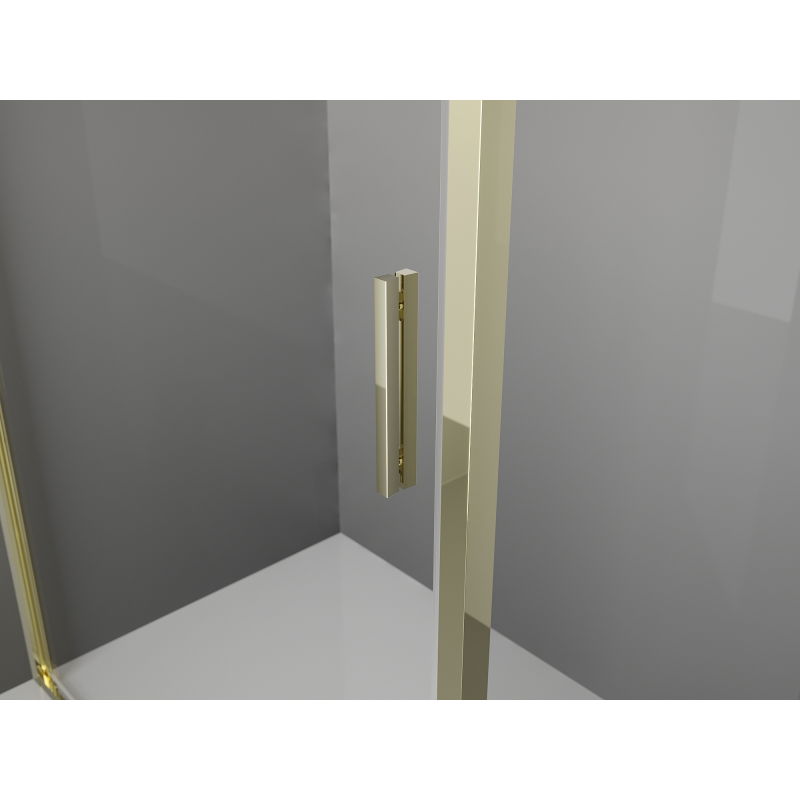 Mexen Exo cabina de ducha abatible 80 x 95 cm, transparente, dorado - 8181-080-095-50-00