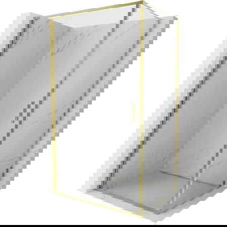 Mexen Exo Duschkabine schwenkbar 75 x 70 cm, transparent, gold - 817-075-070-50-00