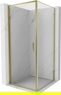 Mexen Exo draaideur douchecabine 75 x 75 cm, transparant, goud - 817-075-075-50-00