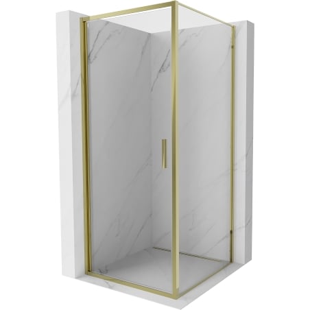 Mexen Exo cabine de douche pivotante 80 x 80 cm, transparent, dorée - 817-080-080-50-00