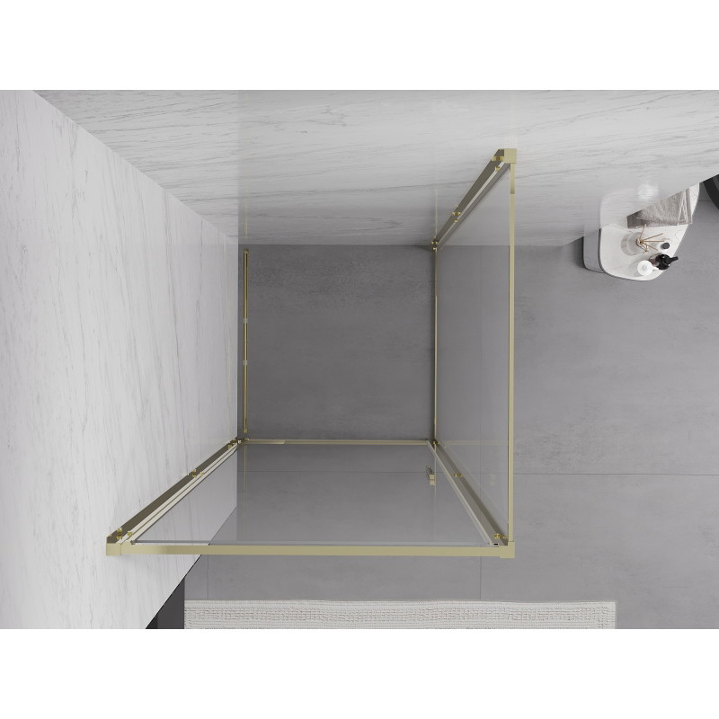 Mexen Exo-B cabine de douche pivotante 80 x 80 cm, transparente, dorée - 817-080-080-50-00