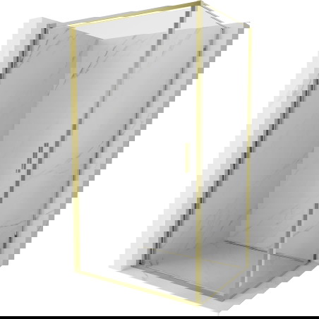 Mexen Exo kabina pršna vrata 90 x 80 cm, prozorna, zlata - 817-090-080-50-00