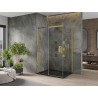 Mexen Omega liugustega dušinurk 120 x 80 cm, läbipaistev, kuldne + Flat dušialus, must - 825-120-080-50-00-4070G