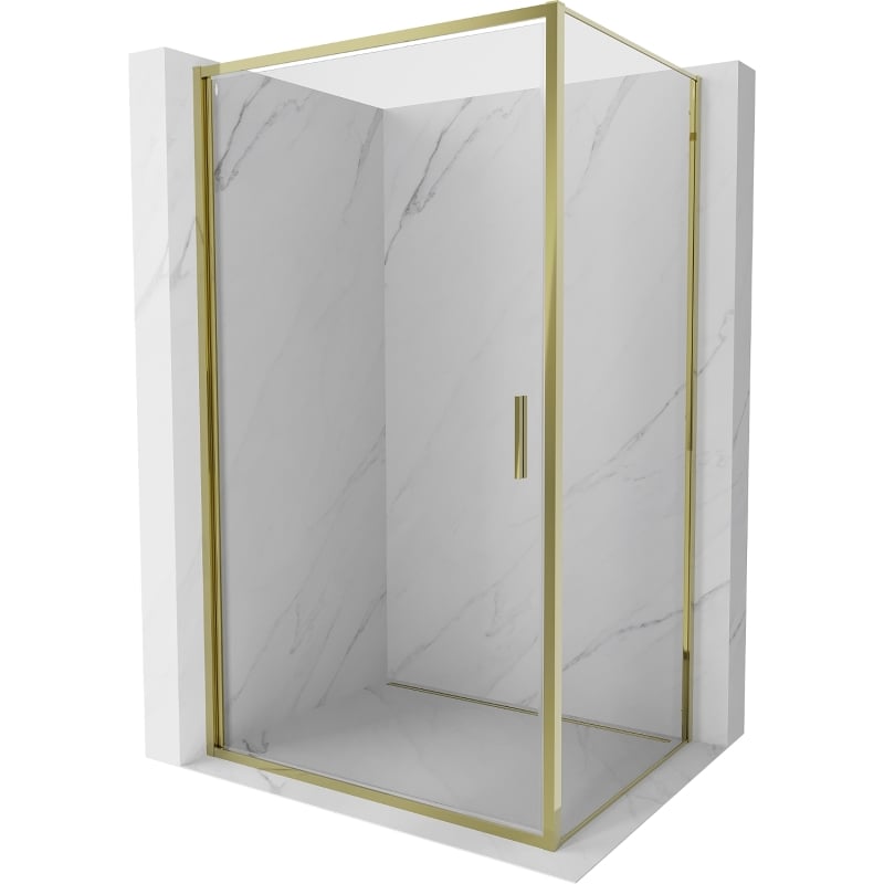 Mexen Exo-B Duschkabine schwenkbar 85 x 90 cm, transparent, gold - 817-085-090-50-00