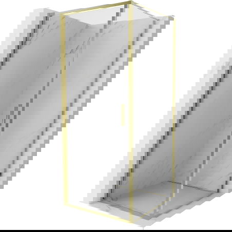Mexen Exo καμπίνα ντους ανοιγόμενη 90 x 90 εκ., διάφανη, χρυσή - 817-090-090-50-00