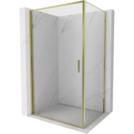 Mexen Exo-B cabina de ducha abatible 95 x 90 cm, transparente, dorada - 817-095-090-50-00