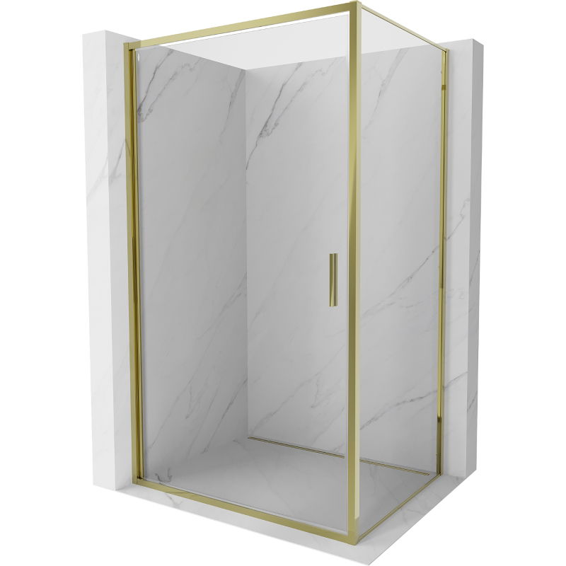 Mexen Exo vikbar duschkabin 80 x 95 cm, transparent, guld - 817-080-095-50-00