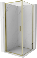 Mexen Exo-B cabina doccia a battente 95 x 95 cm, trasparente, dorata - 817-095-095-50-00