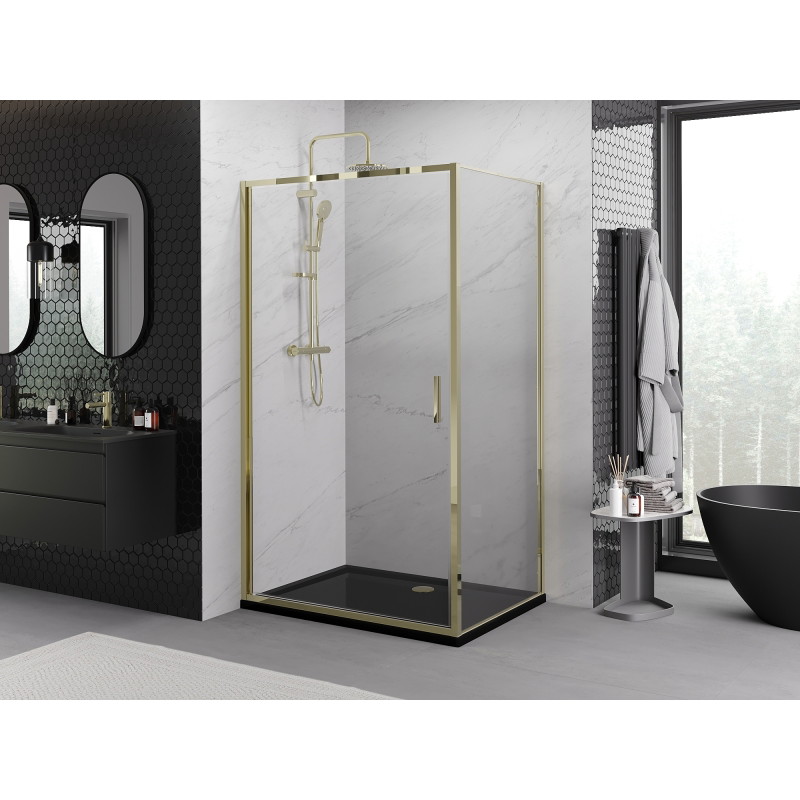 Mexen Exo-B draaideur-douchecabine 95 x 100 cm, transparant, goud - 817-095-100-50-00