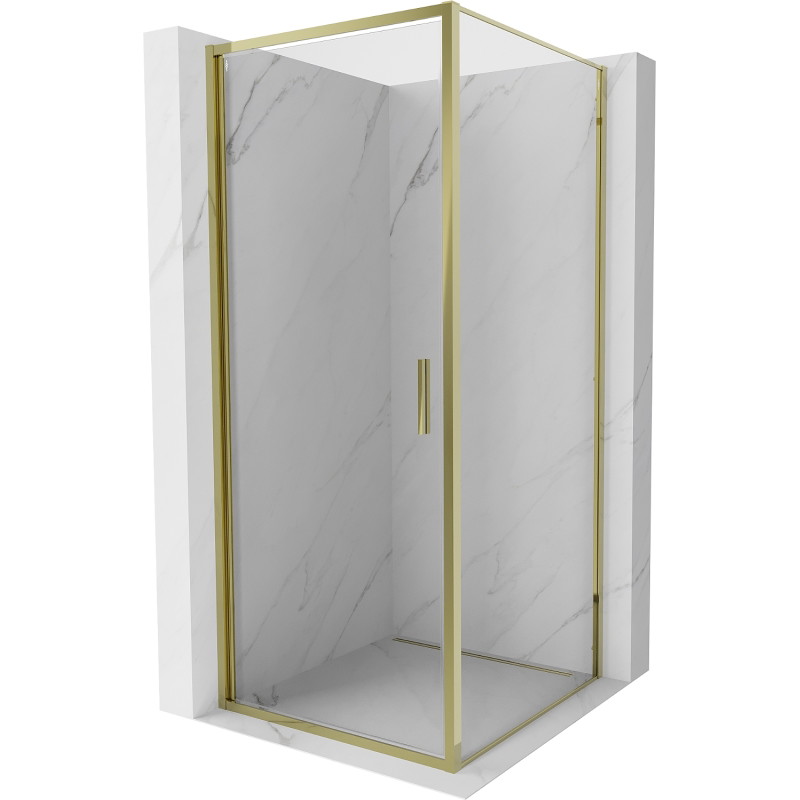 Mexen Exo-B kabina prysznicowa uchylna 100 x 100 cm, transparent, złota - 817-100-100-50-00