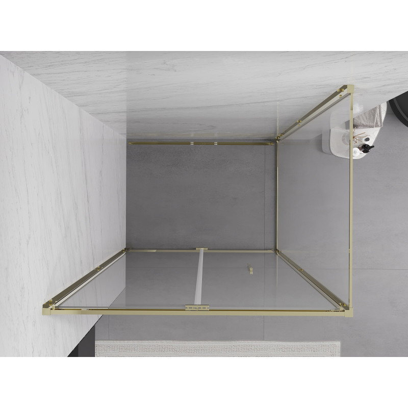 Mexen Exo-F πτυσσόμενο ντουζιέρα 90 x 70 εκ., διαφανές, χρυσό - 816-090-070-50-00