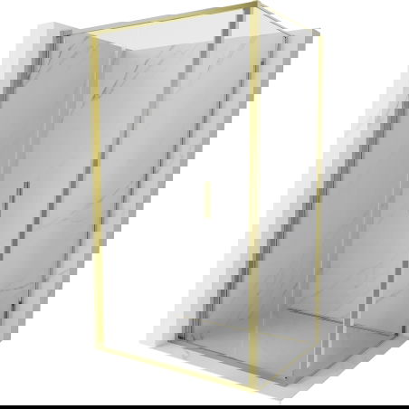 Mexen Exo salokāma dušas kabīne 100 x 80 cm, caurspīdīga, zelta - 816-100-080-50-00