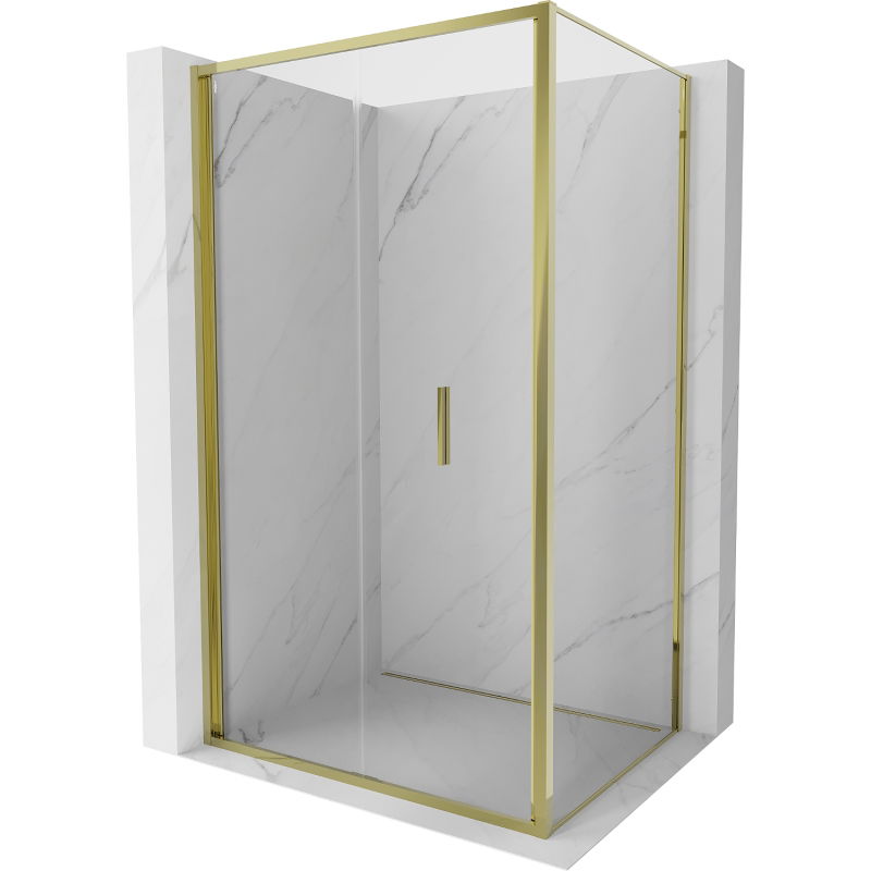 Mexen Exo faltbare Duschkabine 80 x 85 cm, transparent, golden - 816-080-085-50-00