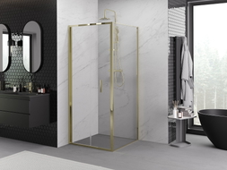 Mexen Exo-F cabina doccia pieghevole 85 x 85 cm, trasparente, oro - 816-085-085-50-00