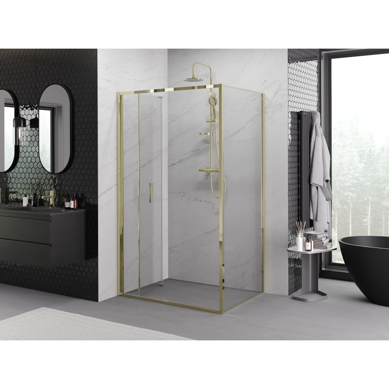 Mexen Exo kabina prysznicowa składana 70 x 90 cm, transparent, złota - 816-070-090-50-00