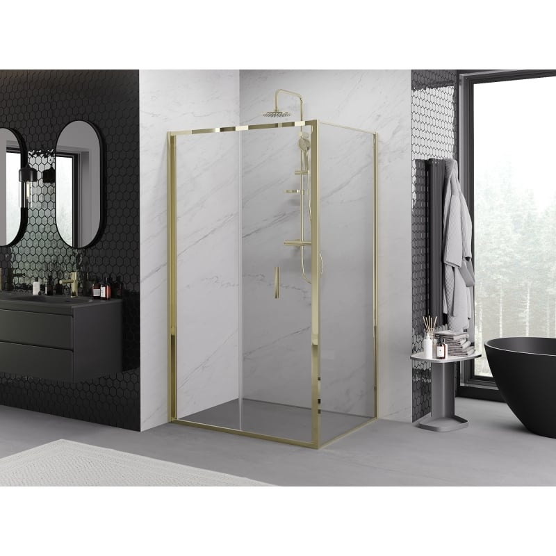 Mexen Exo cabine de douche pliante 80 x 90 cm, transparent, or - 816-080-090-50-00