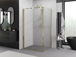 Mexen Exo-F πτυσσόμενη καμπίνα ντουζιέρας 70 x 100 cm, διάφανη, χρυσή - 816-070-100-50-00