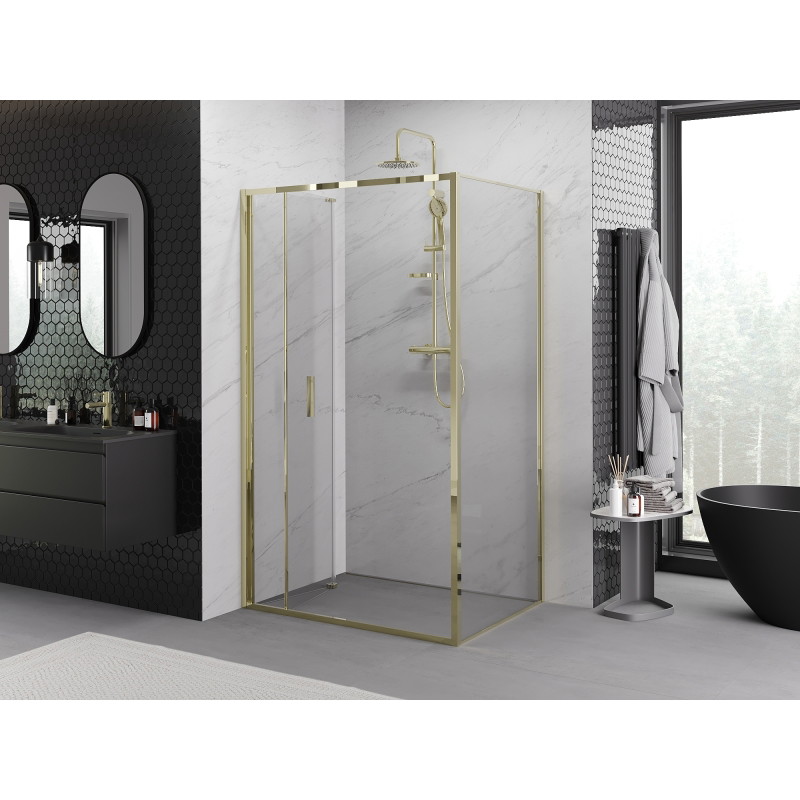Mexen Exo-F kabina prysznicowa składana 95 x 100 cm, transparent, złota - 816-095-100-50-00