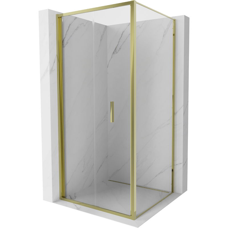 Mexen Exo Duschkabine faltbar 100 x 100 cm, transparent, gold - 816-100-100-50-00