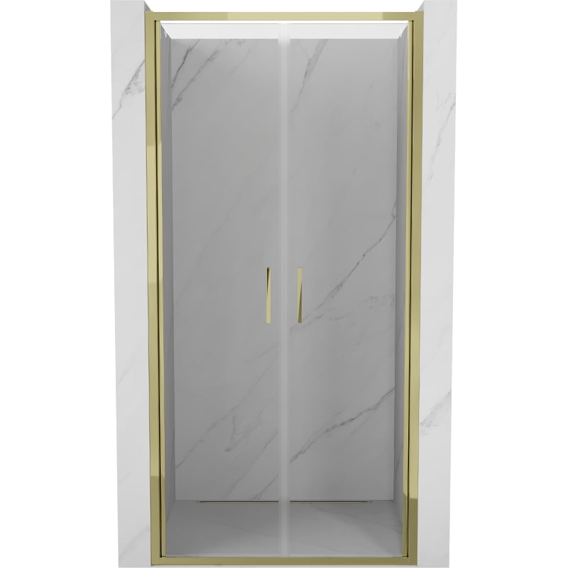 Mexen Exo-B Duo dubbele openslaande douchedeur 70 cm, transparant, goud - 814-070-000-50-00