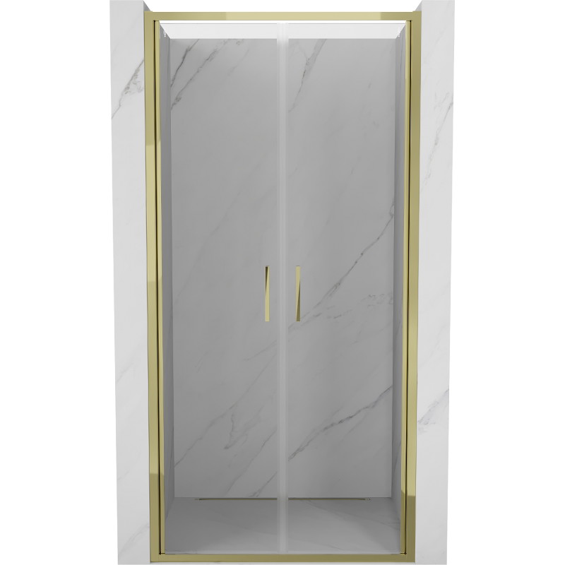 Mexen Exo drzwi prysznicowe podwójne uchylne 70 cm, transparent, złote - 814-070-000-50-00