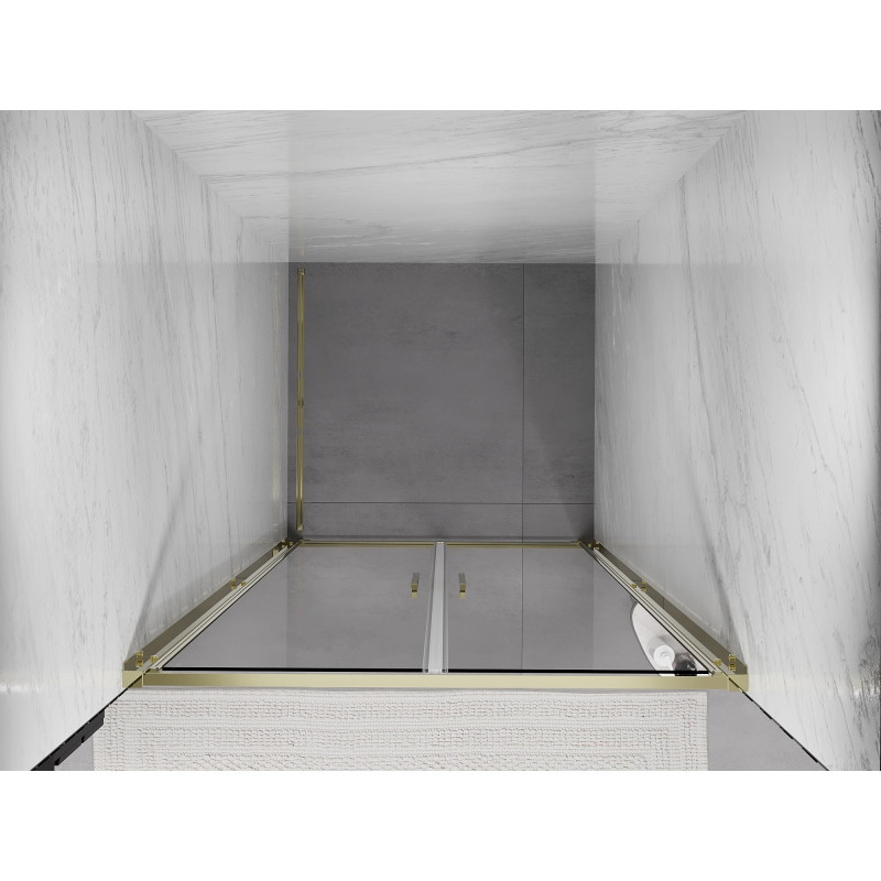 Mexen Exo-B Duo divdurvju divkāršie eņģes 70 cm, caurspīdīgas, zelta - 814-070-000-50-00