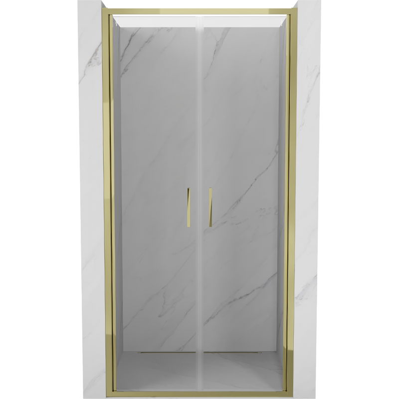 Mexen Exo dubbele draaideuren voor douche 90 cm, transparant, goud - 814-090-000-50-00
