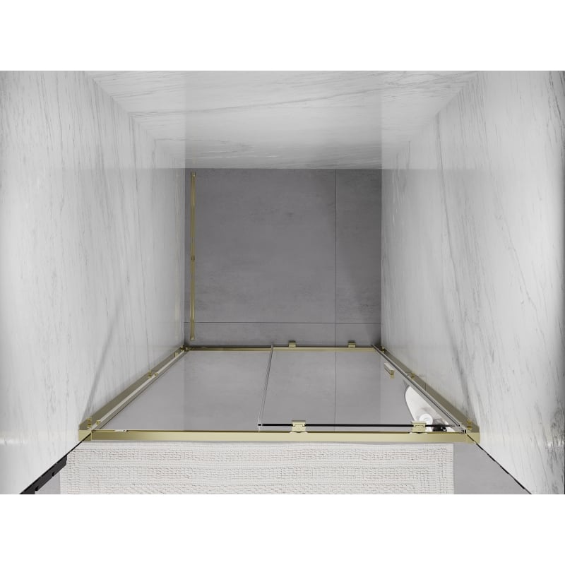Mexen Exo drzwi prysznicowe rozsuwane 100 cm, transparent, złote - 8151-100-000-50-00